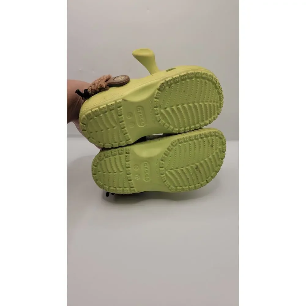 Crocs Shrek Classic Lined Clog Toddler Size C11 Green Complete Ears Nose Gently